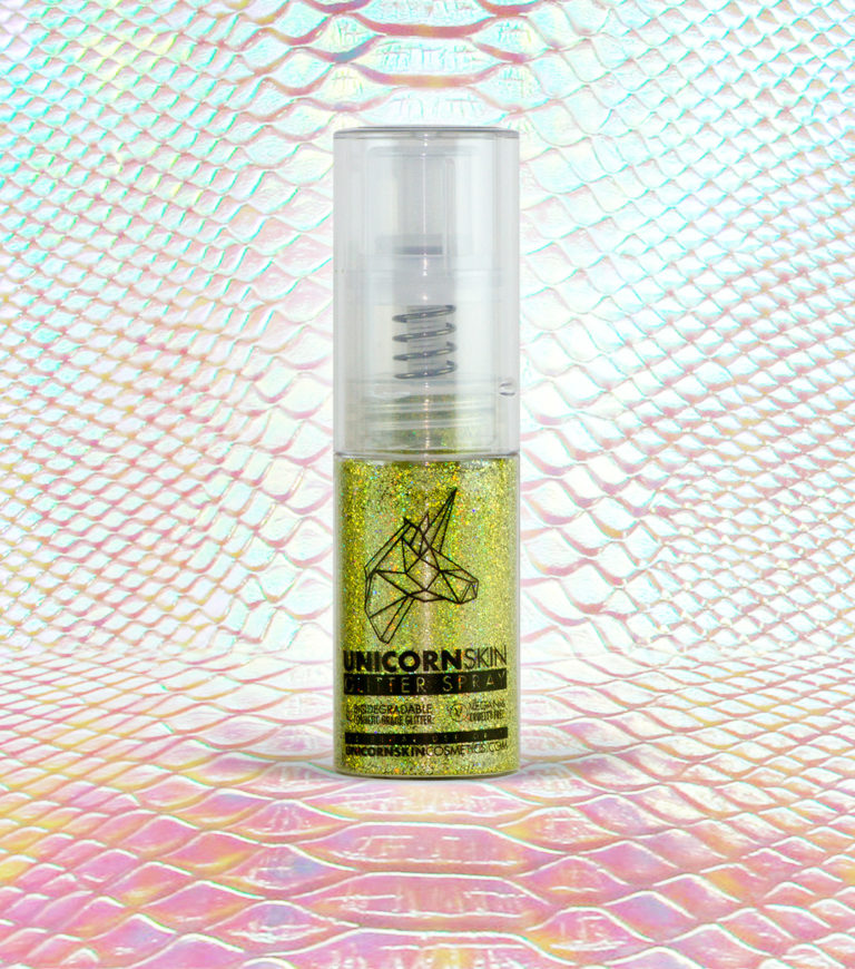 Dry 24 Karat Gold Hologram Glitter Spray Unicorn Skin Cosmetics